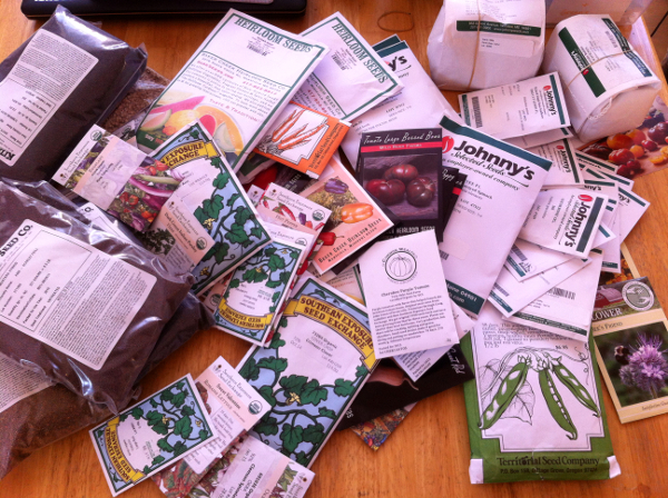 Some of the seeds we ordered for this year.